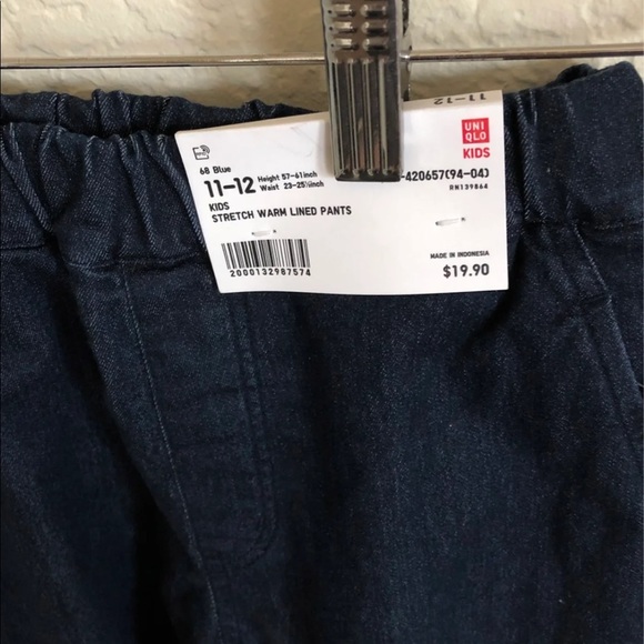 Uniqlo boys stretch warm lined pants - Picture 2 of 8